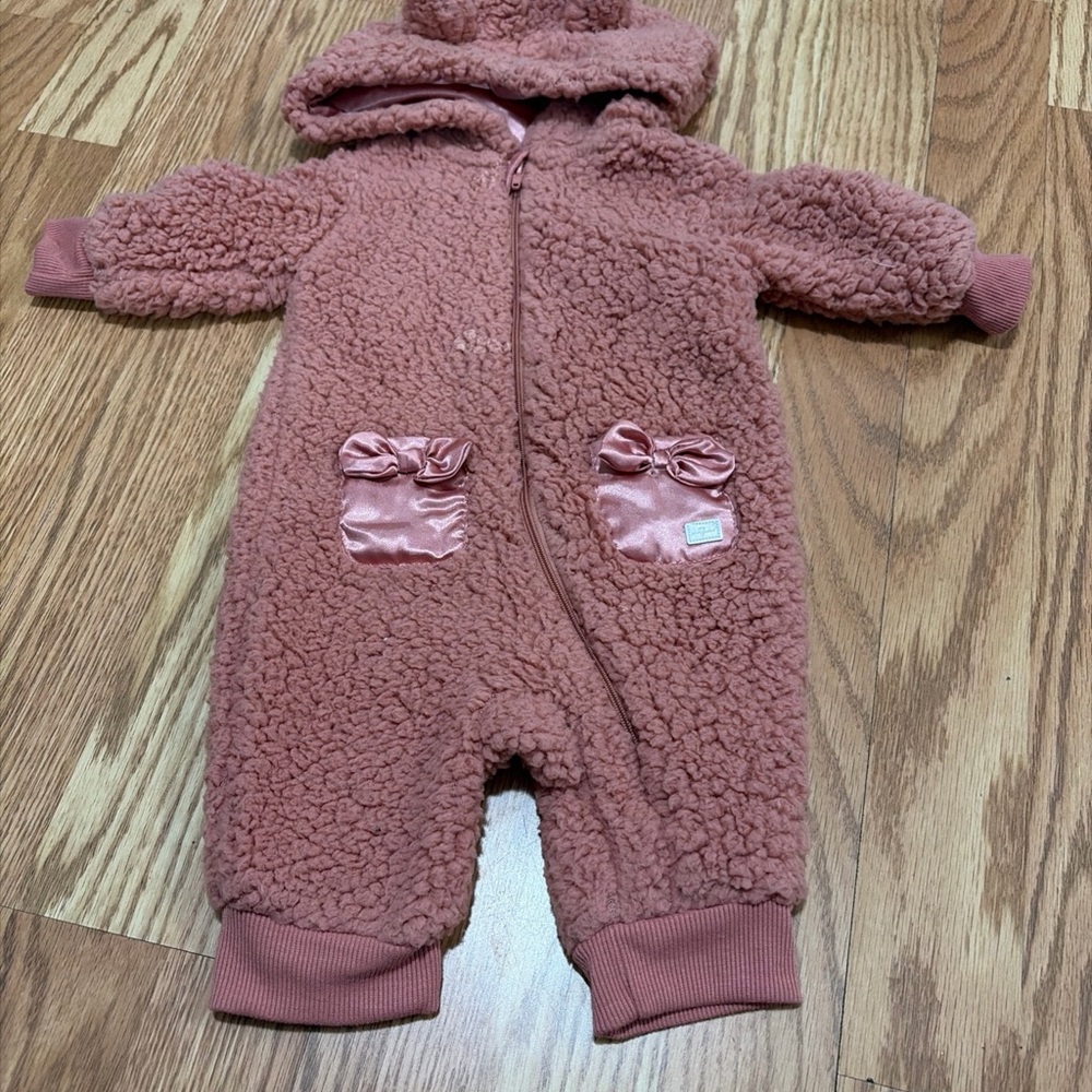 7 for all mankind Cozy Pink Sherpa Baby Onesie